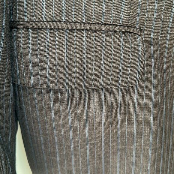 Peter Millar Sport Coat Mens Size 46L Brown Blue Stripe Blazer Jacket 100% Wool - Picture 5 of 16